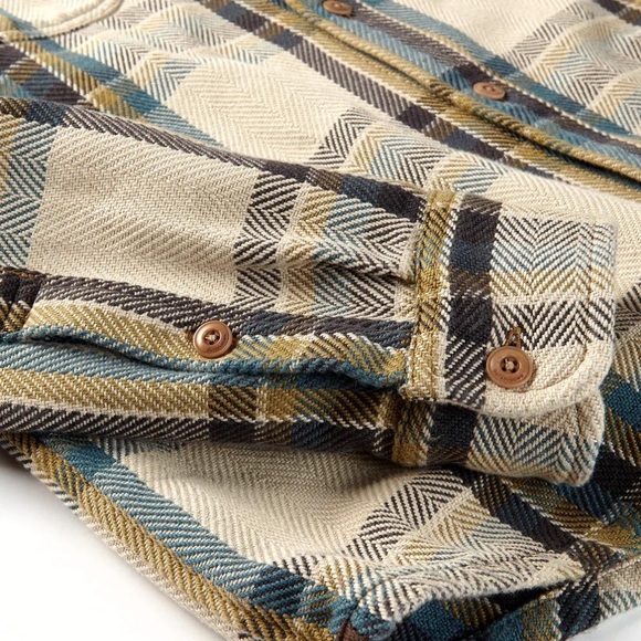 NWT Outerknown Blanket Shirt in Sandrift Nolan Plaid size Small - Picture 8 of 11